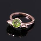 Peridot 3 Stein Ring 925 Silber Roségold image number 1