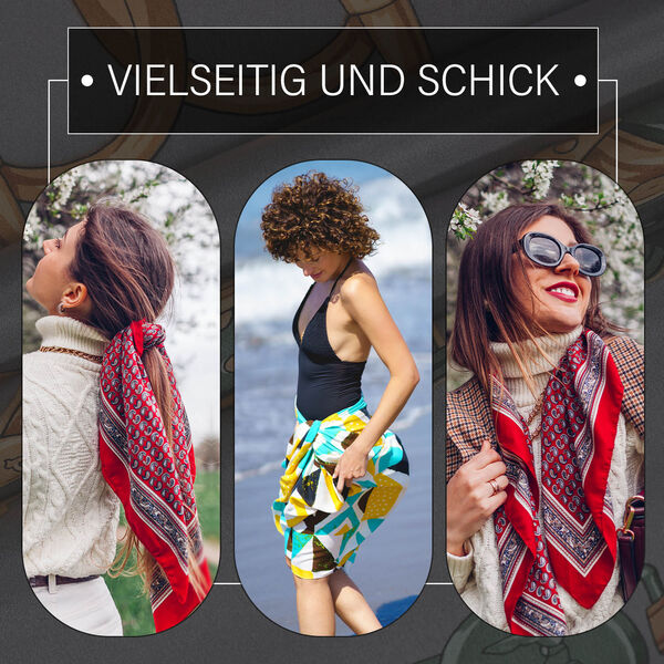 LA MAREY - 100% Maulbeeren-Seidenschal, Chiffon, 55x170 cm, Grau image number 5