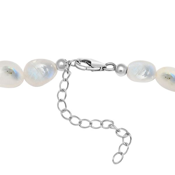 Regenbogen Mondstein Halskette ca. 45 cm 925 Silber rhodiniert ca. 285.00 ct image number 5