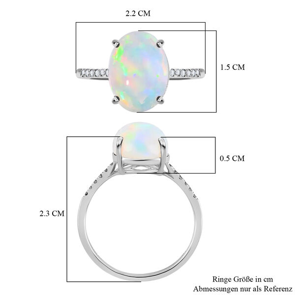 LUXORO AAA nat&uuml;rlicher, &auml;thiopischer Welo Opal und Diamant-Ring in 585 Wei&szlig;gold - 4,35 ct. image number 5