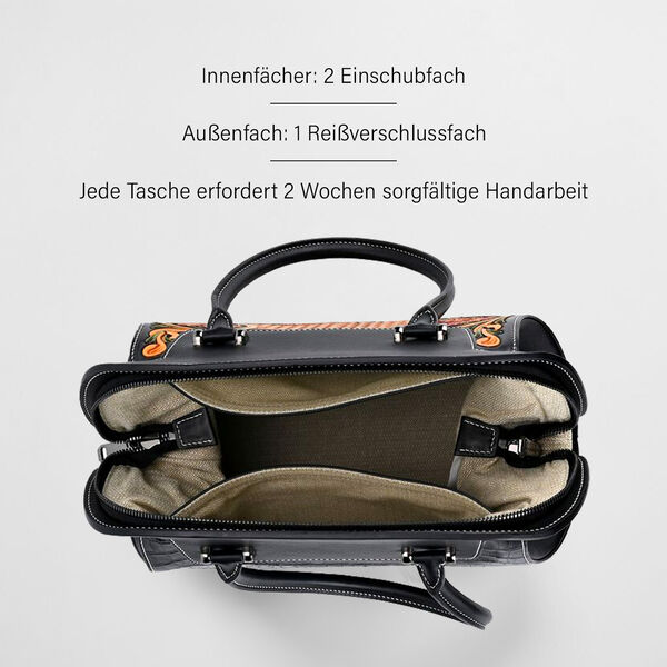 Grand Pelle  - Echtleder Handtasche, 28 x 25 x 15 cm, schwarz image number 4