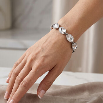 Wei&szlig;er Kristall Armband ca. 19 cm