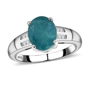 Grandidierit und wei&szlig;er Diamant-Ring, 925 Silber platiniert  ca. 2,99 ct