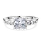 Lustro Stella Weißer Zirkonia Ring 925 Silber rhodiniert (Größe 20.00)