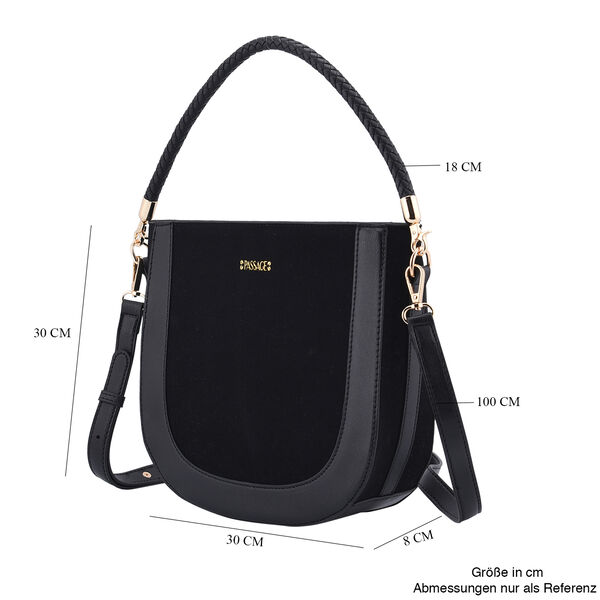 Hobo Tasche mit abnehmbarem Riemen, Gr&ouml;&szlig;e 26x8x14 cm, Schwarz image number 7