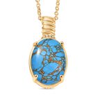 Blaues Türkis Anhänger mit Kette, ca. 18.00 ct