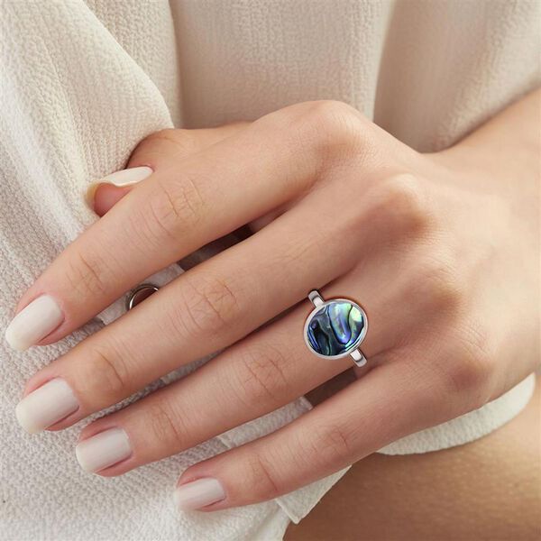 Royal Bali - Abalone Muschel Ring 925 Silber (Größe 20.00) ca. image number 2