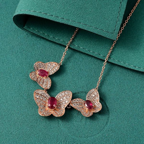 GP Trionfo Kollektion - AA Afrikanische Rubin, Zirkon und Kanchanaburi blaue Saphir-Halskette, 45cm - 4,95 ct. image number 2