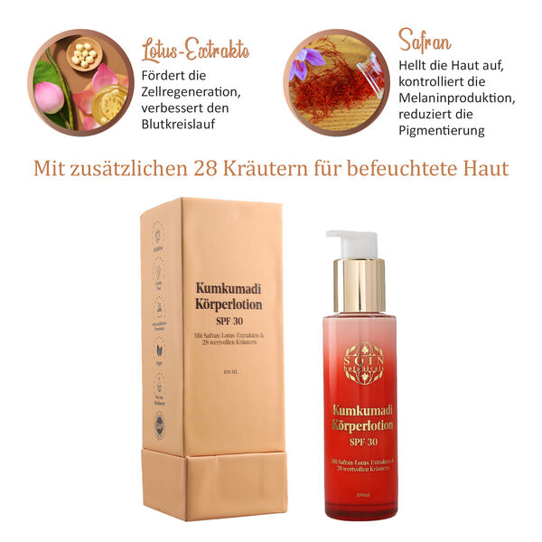 Kumkumadi Körperlotion mit SPF 30, 30ml image number 3