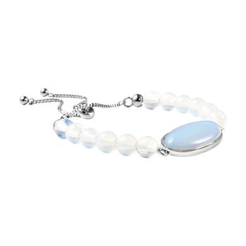 Opalite Flexibles Bolo-Armband, ca. 15-22 cm, Edelstahl ca. 70.00 ct