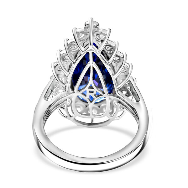 Rhapsody AAAA Tansanit, Weißer Diamant Ring 950 Platin (Größe 17.00) ca. 11,34 ct image number 5