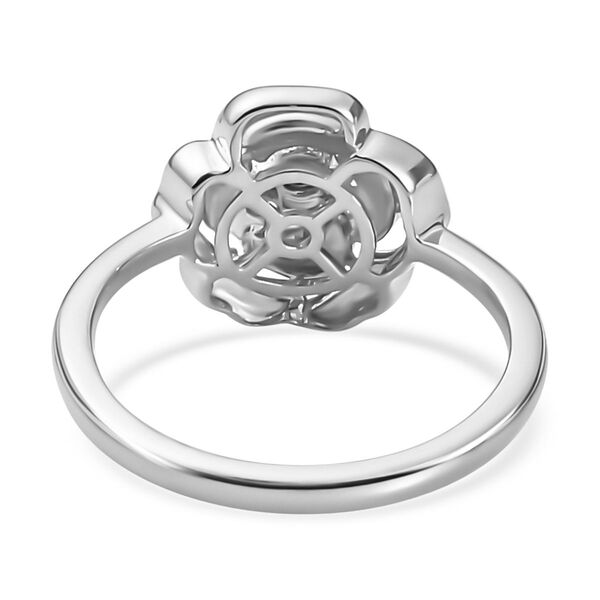 Weißer Diamant Rosendesign-Ring, 925 Silber platiniert (Größe 17.00) image number 6