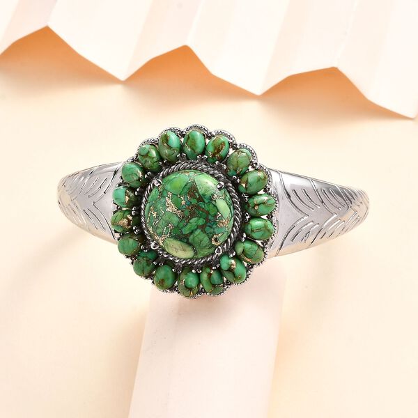 Grüner Türkis-Armreif, 19 cm - 42,01 ct. image number 2