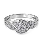 Weißer Diamant Ring, 925 Silber platiniert (Größe 16.00) ca. 0.33 ct