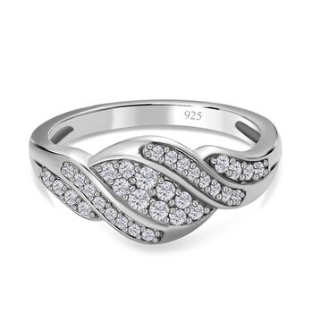 Wei&szlig;er Diamant Ring, 925 Silber platiniert (Gr&ouml;&szlig;e 16.00) ca. 0.33 ct