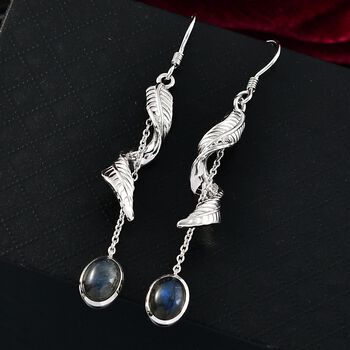 D'Joy AAA Labradorit Ohrringe 925 Silber rhodiniert ca. 4.22 ct