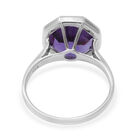 Lusaka Amethyst Solitär Ring 925 Silber Platin-Überzug image number 3