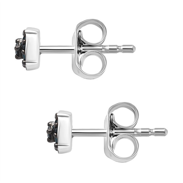 D'Joy Blauer Diamant Ohrringe 925 Silber rhodiniert ca. 0.14 ct image number 3