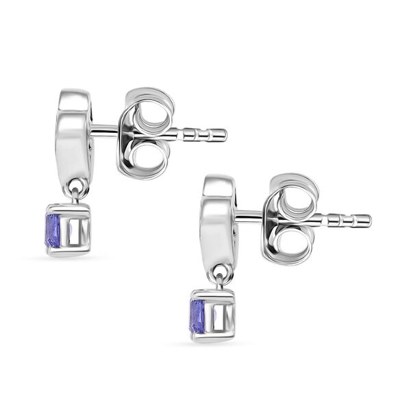 Tansanit, Wei&szlig;er Zirkon Ohrringe 925 Silber rhodiniert ca. 0.49 ct image number 2