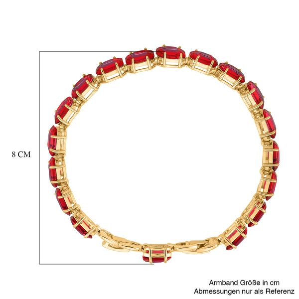 Roter Kristall Armband ca. 19 cm Nickelfreies Messing image number 5