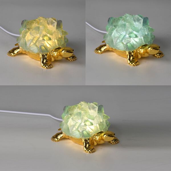 LIVMORE Leuchtende Kristallschildkr&ouml;te, Smaragd Optik, LED Licht, Gr&uuml;n image number 4