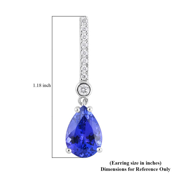 RHAPSODY - AAAA Tansanit und Diamant-Ohrringe VS E-F, zertifiziert und geprüft, 950 Platin ca. 4,10 ct image number 5