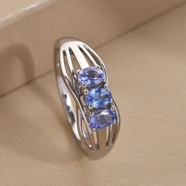 AA Tansanit-Ring, 925 Silber platiniert  ca. 0,56 ct image number 2