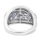 AA Tansanit und weißer Zirkon-Ring, 925 Silber platiniert  ca. 4,34 ct image number 5