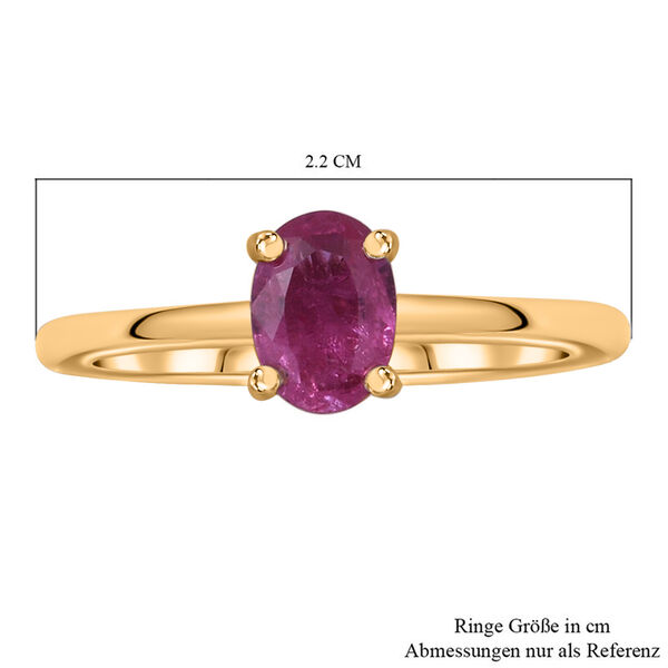 Nat&uuml;rlicher Mosambik Rubin Solit&auml;r Ring 585 Gelbgold image number 5