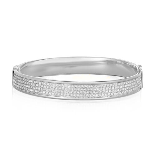 Strukturierter Armreif 19 cm in 925 Silber image number 0