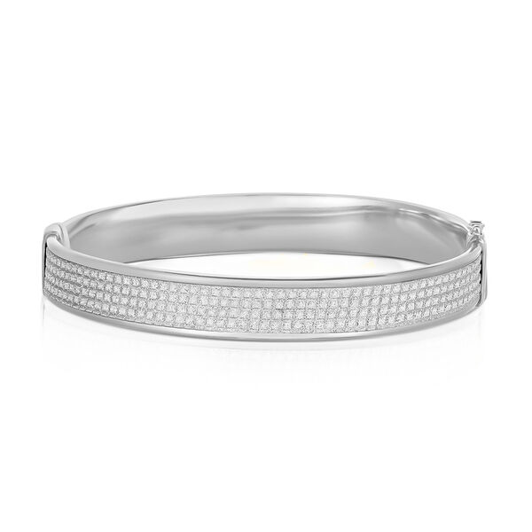 Strukturierter Armreif 19 cm in 925 Silber image number 0