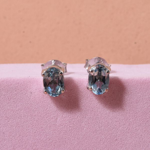 D'Joy Blau Topas Ohrringe 925 Silber rhodiniert ca. 1.00 ct image number 1