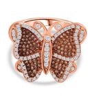 GP Kollektion Weißer Diamant Ring 925 Silber Roségold Vermeil (Größe 17.00) ca. 0.75 ct