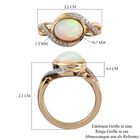 Natürlicher Äthiopischer Opal und Zirkon Ring 925 Silber 585 Gelb Vergoldet image number 6