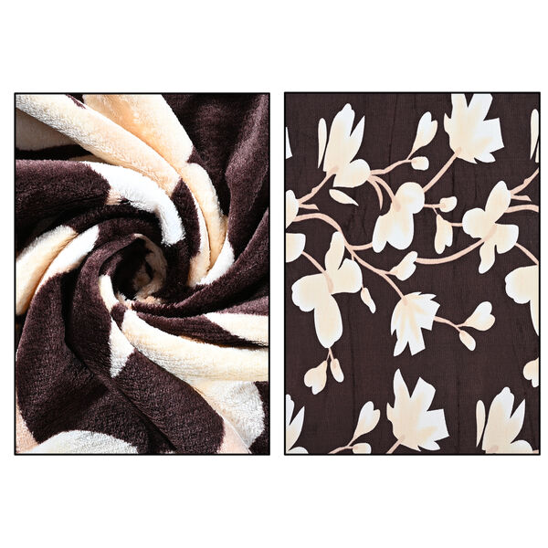 LIVMORE Flanell Decke, 150 x 225 cm, Bordeaux Wei&szlig; image number 7