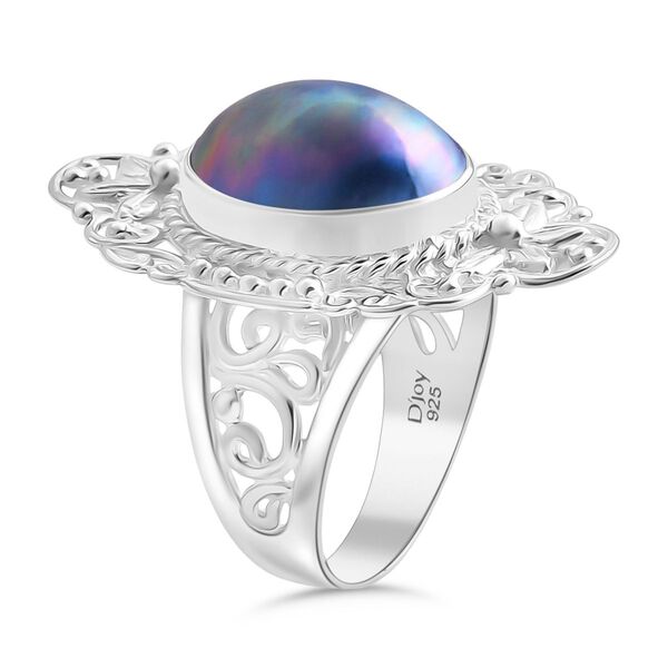 D'Joy Royal Bali - Blauer Mabe Perle Ring image number 4