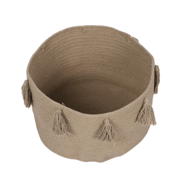 Aufbewahrungskorb aus Baumwolle mit Quasten, Beige image number 3