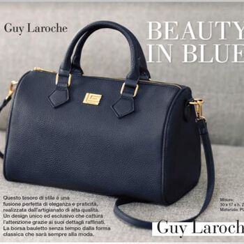 Guy Laroche, Damen-Trunk-Bag, Doppelhenkel, Schulterriemen, 10x17x21 cm, Blau