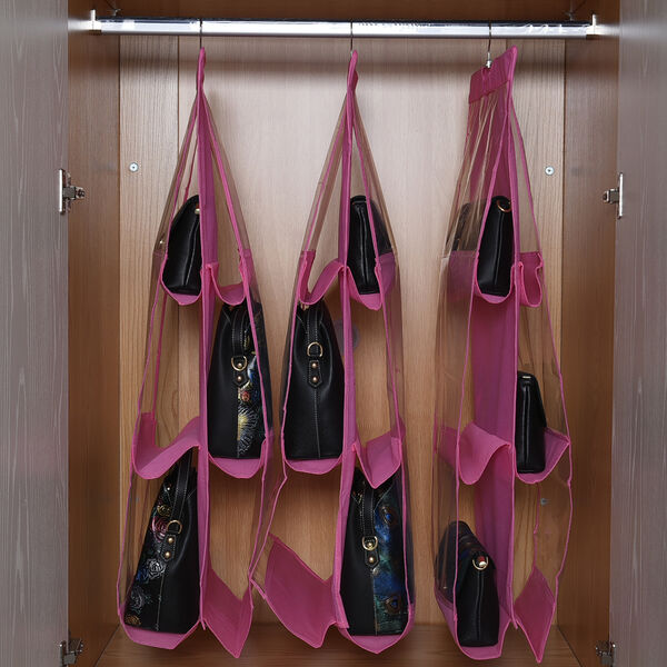 3er-Set h&auml;ngende Aufbewahrungstasche, Rosa image number 2