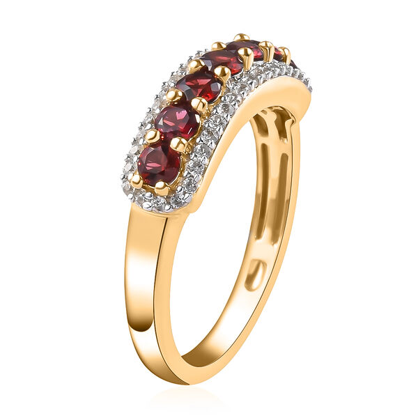 AAA Roter Spinell und Zirkon Ring 585 Gelbgold  ca. 1,34 ct image number 3
