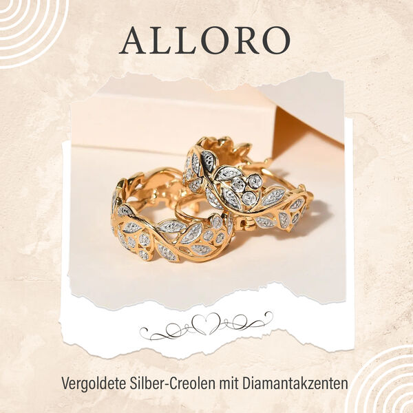 ALLORO Ring, Creolen und Anh&auml;nger mit Diamantakzenten, Silber vergoldet image number 18
