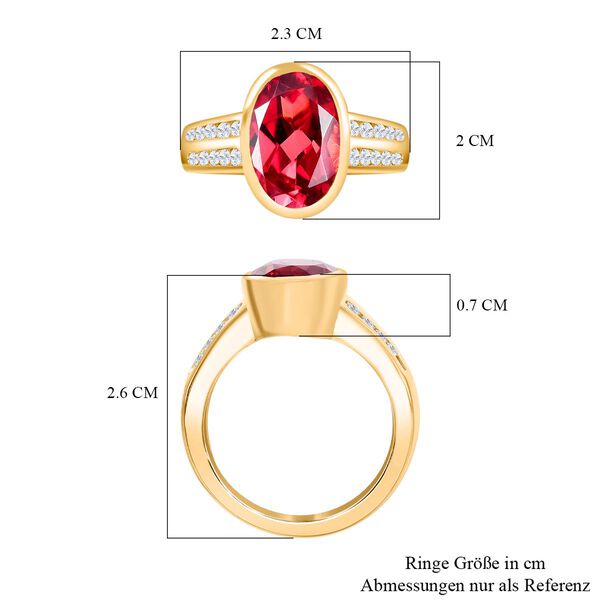 Labor Padparadscha Saphir und Zirkon Ring - 5,56 ct. image number 7