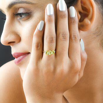 AA Chrysoberyll-Ring, 925 Silber Gelbgold Vermeil (Gr&ouml;&szlig;e 21.00) ca. 2.26 ct