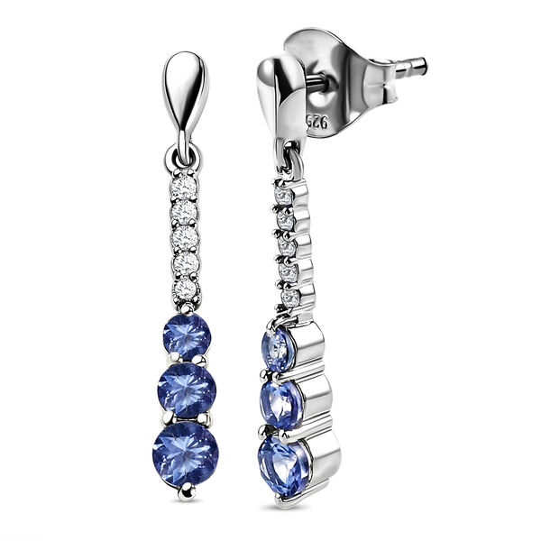 Tansanit-Ohrringe, 925 Silber platiniert ca. 1,41 ct image number 4