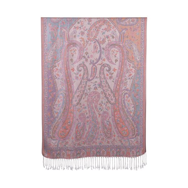 Schal mit Paisley-Muster und Fransen, 70x180cm, Weiß-Orange image number 1