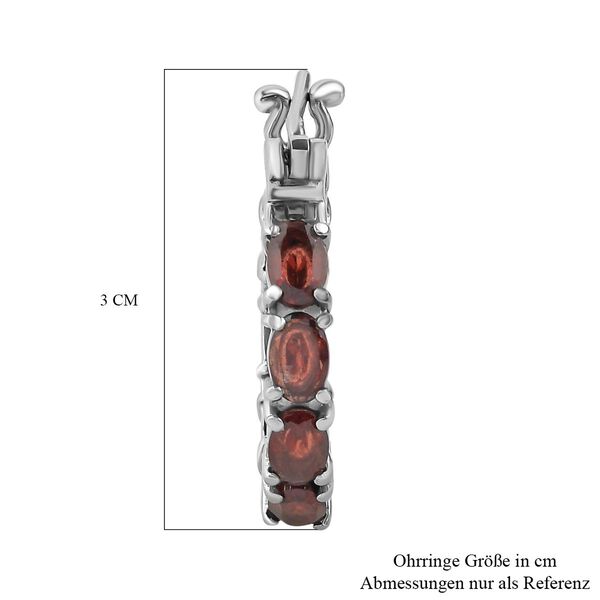 Roter Granat Ohrringe  Edelstahl ca. 5,53 ct. image number 5