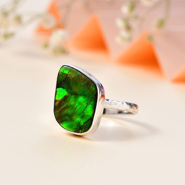 Ammolit Ring, 925 Silber rhodiniert, (Größe 20.00) ca. 6.66 ct image number 2