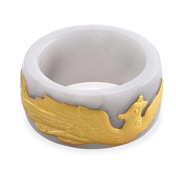 Wei&szlig;er Jade Ring in 999 Gelbgold - 45 ct. image number 5