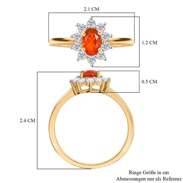 D'Joy AAA Blaze Feueropal und Zirkon Ring - 0,83 ct. image number 7