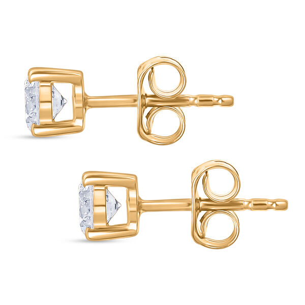 LUXURIANT DIAMOND - Lab Grown Diamant SI-GH SGL zertifiziert Ohrringe 925 Silber 750 Gelbgold Vermeil ca. 1.00 ct image number 4